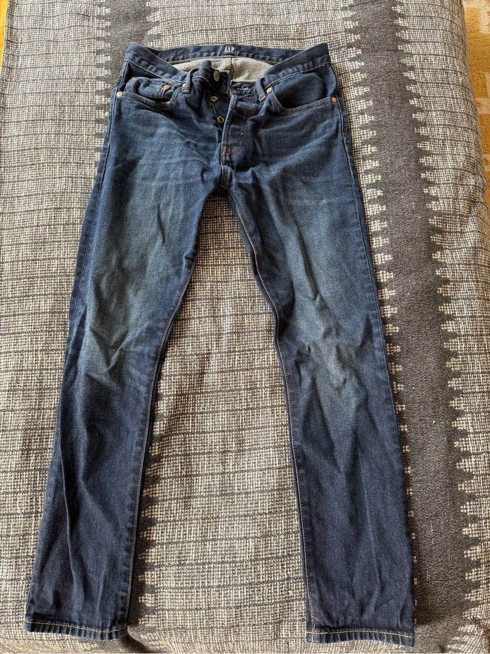GAP Men's Slim Straight Jeans in Dark Indigo Blue